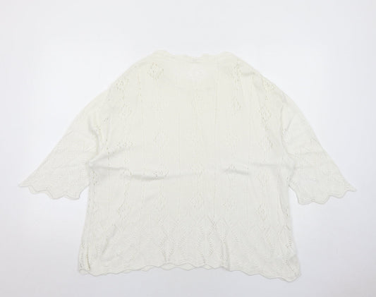 Womens UK Size 16 Marks and Spencer White Pullover Jumper