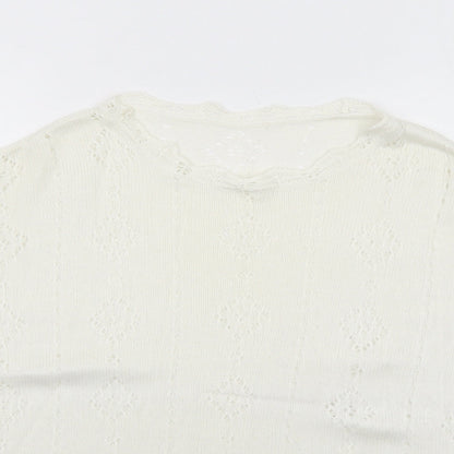 Womens UK Size 16 Marks and Spencer White Pullover Jumper