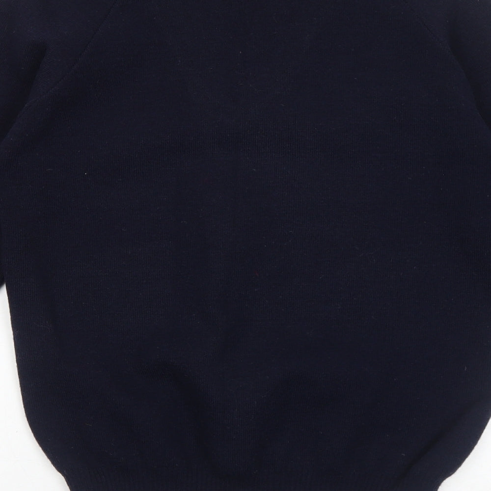 Glenalva Womens Blue V-Neck Acrylic Pullover Jumper Size 10