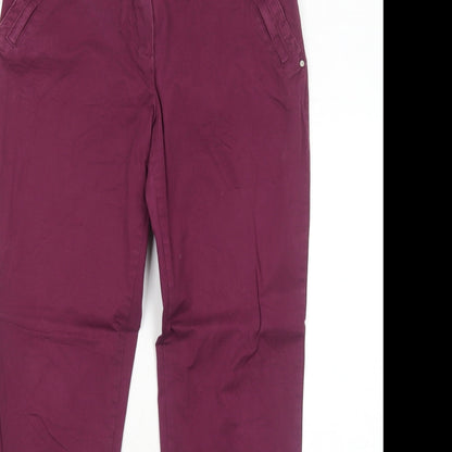 Yessica Womens Purple Cotton Straight Jeans Size 8 Regular Zip