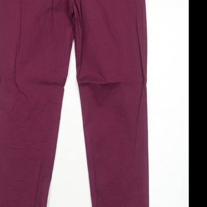 Yessica Womens Purple Cotton Straight Jeans Size 8 Regular Zip