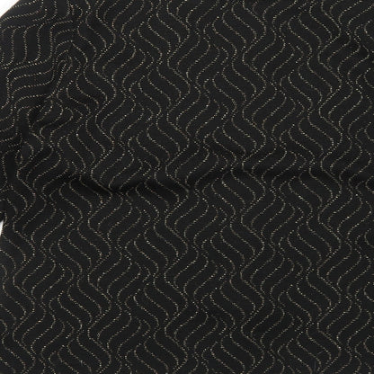 Bonmarché Womens Black Geometric Jacket Blazer Size 16 Button