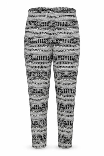 Srishti Womens Black Geometric Cotton Trousers Size M Regular Drawstring