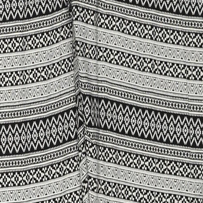 Srishti Womens Black Geometric Cotton Trousers Size M Regular Drawstring