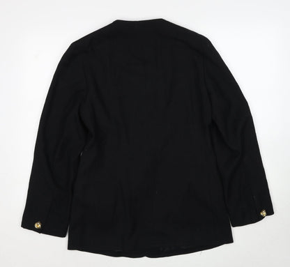 Made in U.K. Womens Black Jacket Blazer Size 12 Button