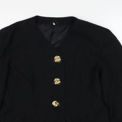 Made in U.K. Womens Black Jacket Blazer Size 12 Button