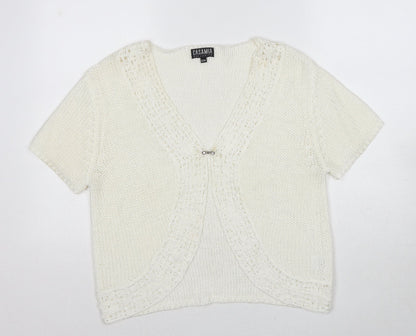 Womens UK Size S Casamia White Cardigan Jumper