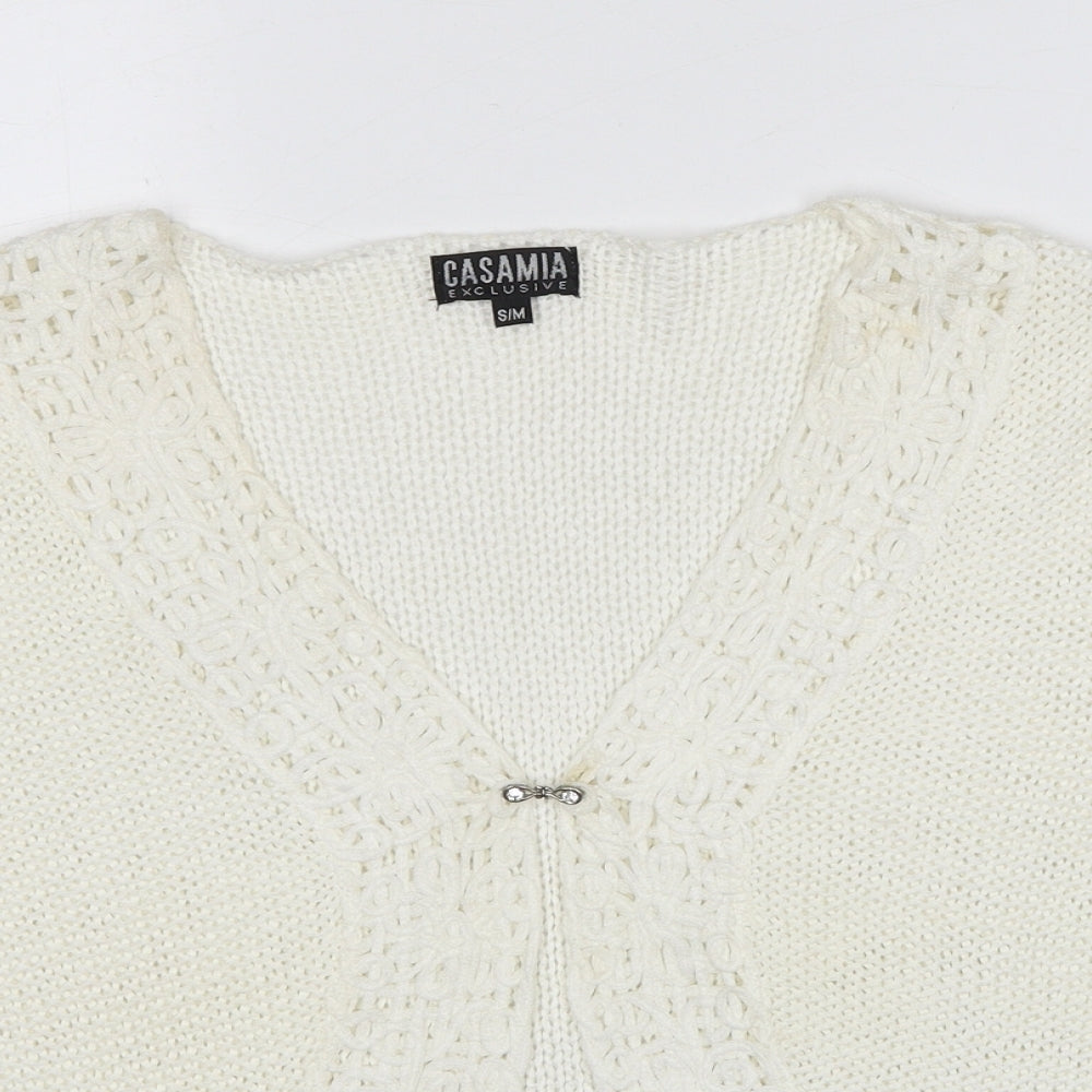 Womens UK Size S Casamia White Cardigan Jumper