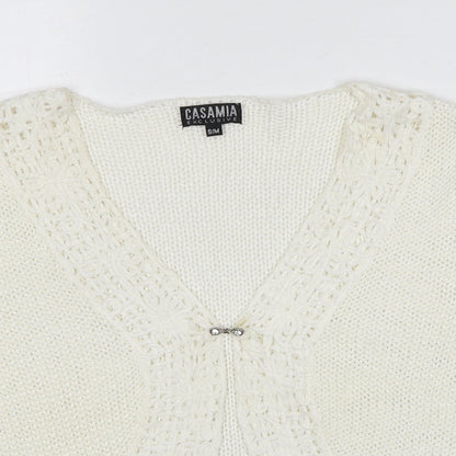 Womens UK Size S Casamia White Cardigan Jumper
