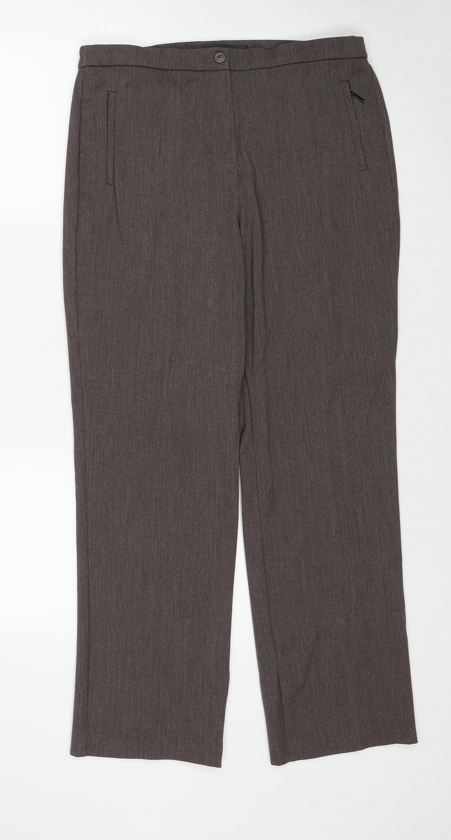 Womens UK Size 12 Marks and Spencer Regular Fit  Beige Trousers