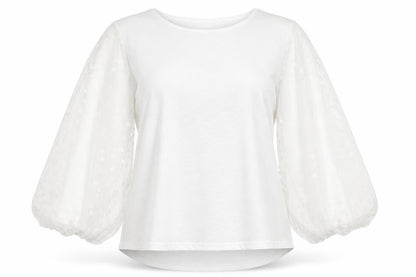 QED London Womens White Polyester Basic Blouse Size L Round Neck