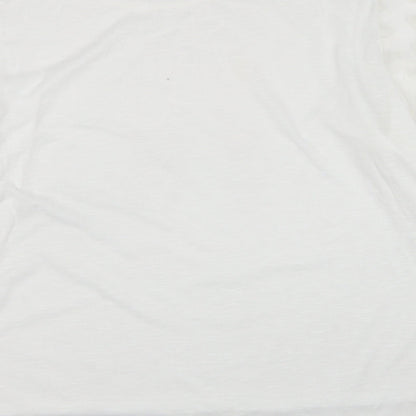 QED London Womens White Polyester Basic Blouse Size L Round Neck