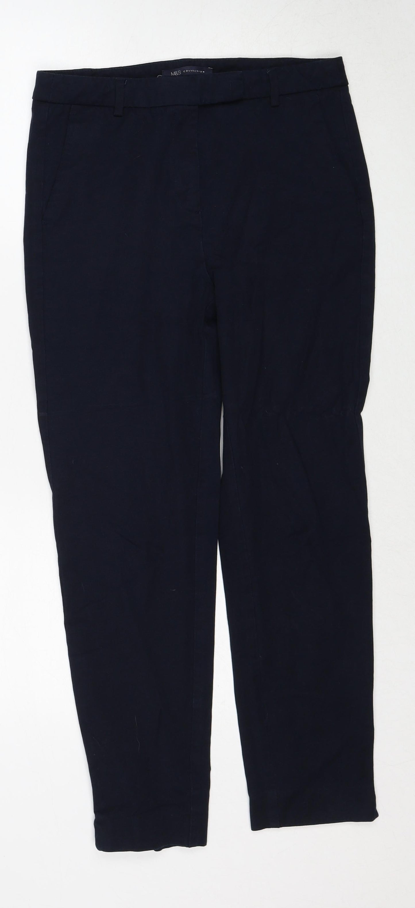 Womens UK Size 10 Marks and Spencer Regular Fit  Blue Trousers