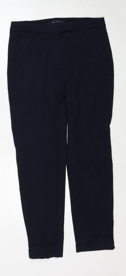 Womens UK Size 10 Marks and Spencer Regular Fit  Blue Trousers
