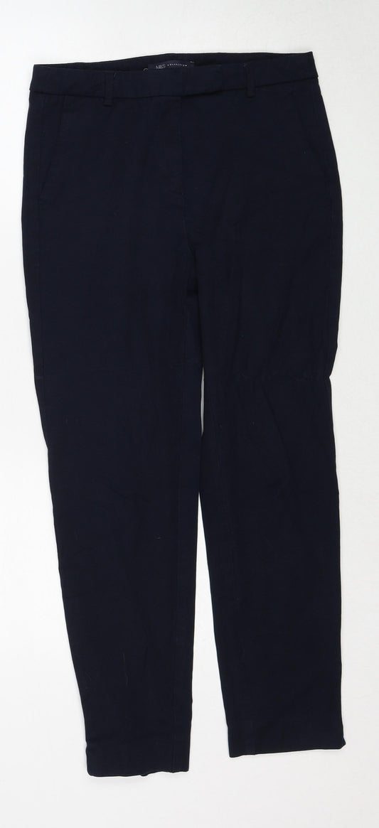 Womens UK Size 10 Marks and Spencer Regular Fit  Blue Trousers