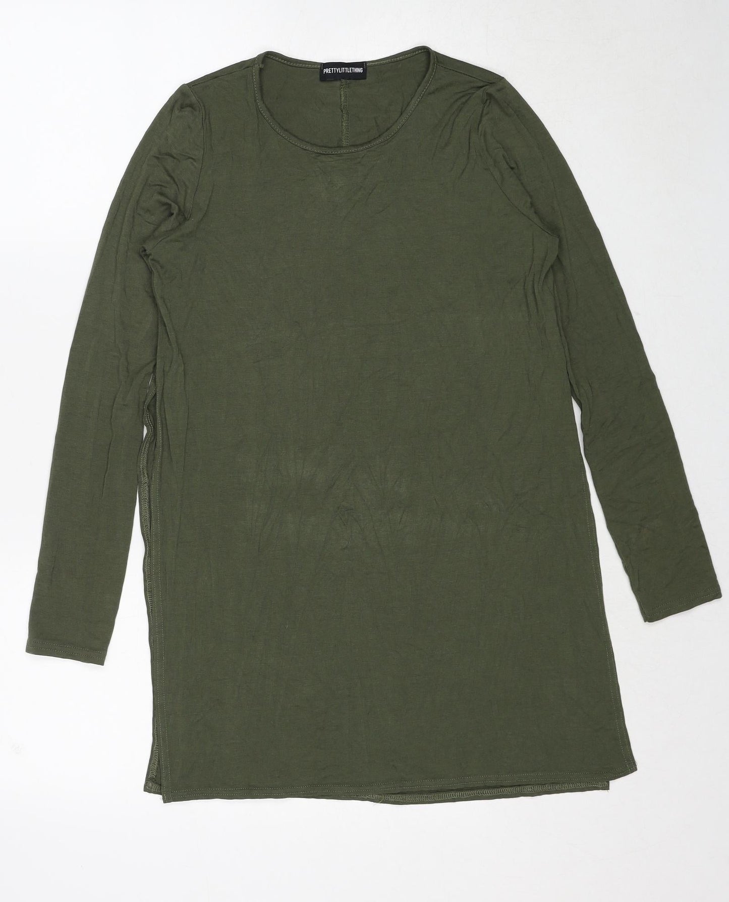 Womens UK Size 8 PRETTYLITTLETHING Green Basic T-Shirt