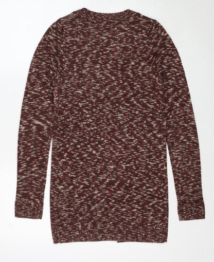 Intimissimi Womens Red V-Neck Geometric Polyester Cardigan Jumper Size S