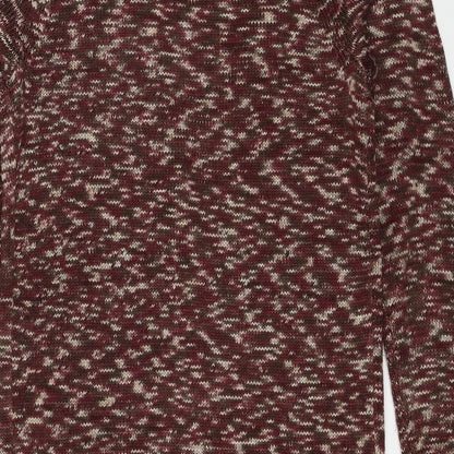 Intimissimi Womens Red V-Neck Geometric Polyester Cardigan Jumper Size S
