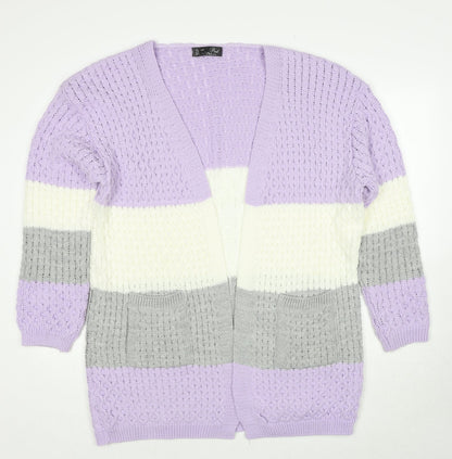 Womens UK Size S PINK Purple Cardigan Jumper