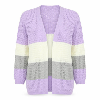 Womens UK Size S PINK Purple Cardigan Jumper