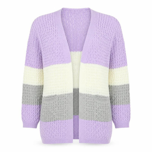 Womens UK Size S PINK Purple Cardigan Jumper