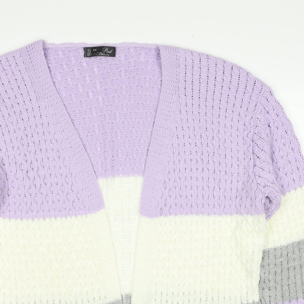 Womens UK Size S PINK Purple Cardigan Jumper