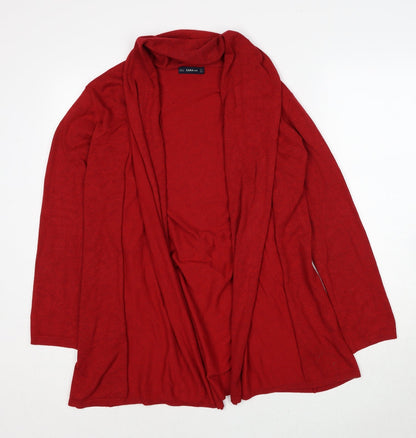 Womens UK Size S Zara Red Cardigan Jumper