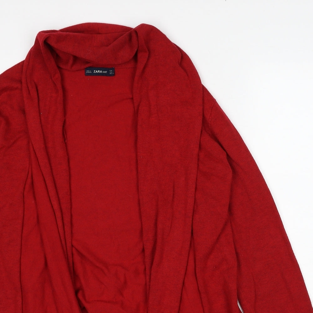 Womens UK Size S Zara Red Cardigan Jumper