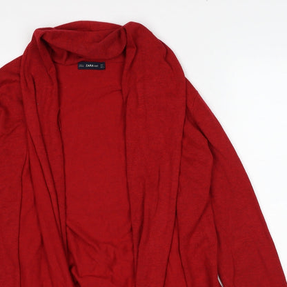 Womens UK Size S Zara Red Cardigan Jumper