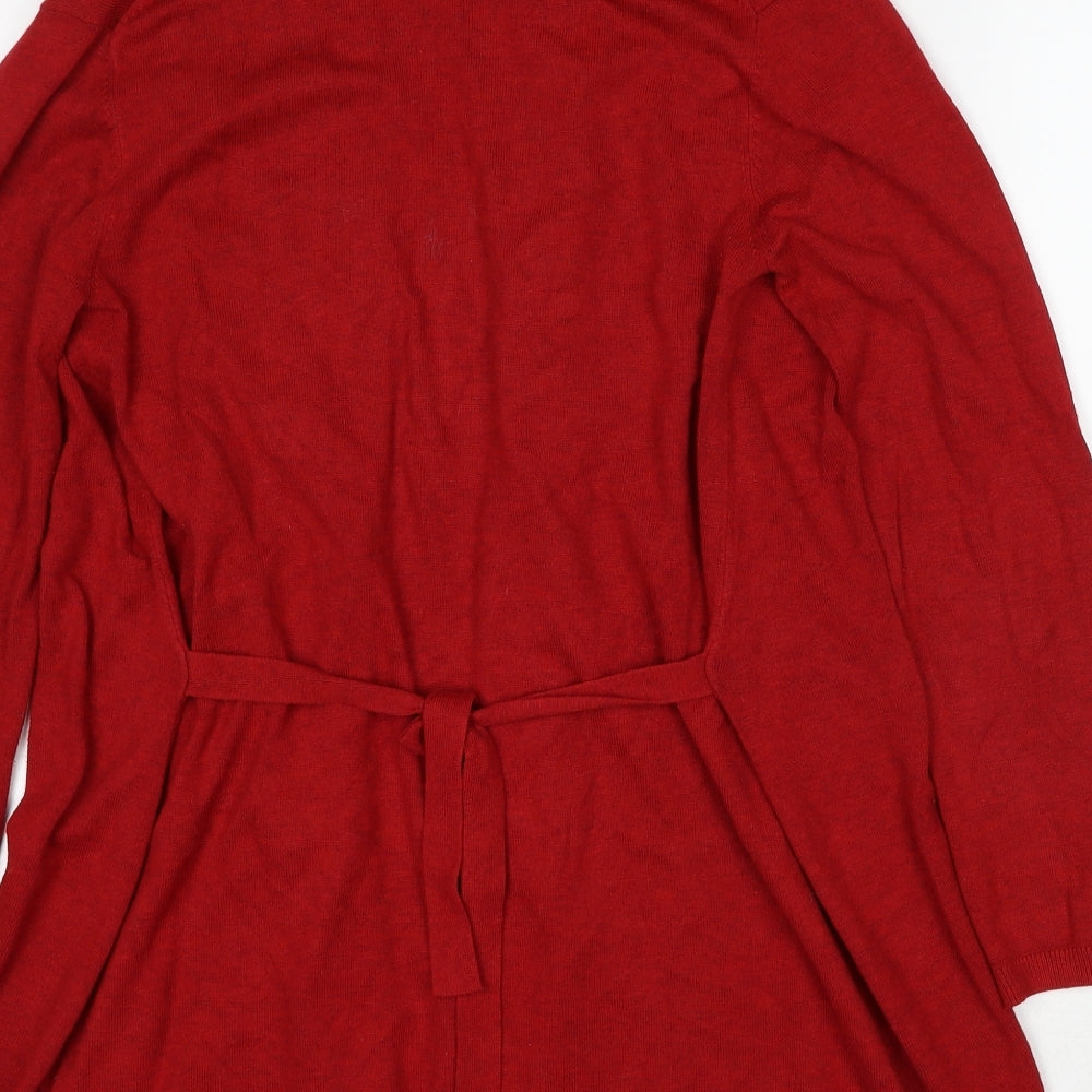 Womens UK Size S Zara Red Cardigan Jumper
