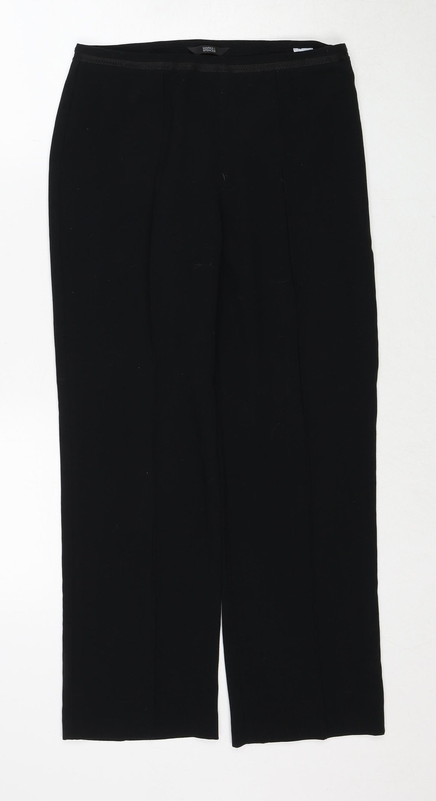 Womens UK Size 8 Marks and Spencer Regular Fit  Black Trousers