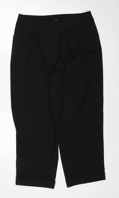 Womens UK Size 16 Warehouse Regular Fit  Black Trousers