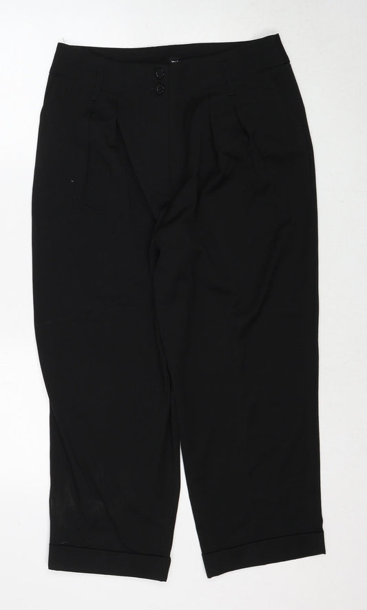 Womens UK Size 16 Warehouse Regular Fit  Black Trousers