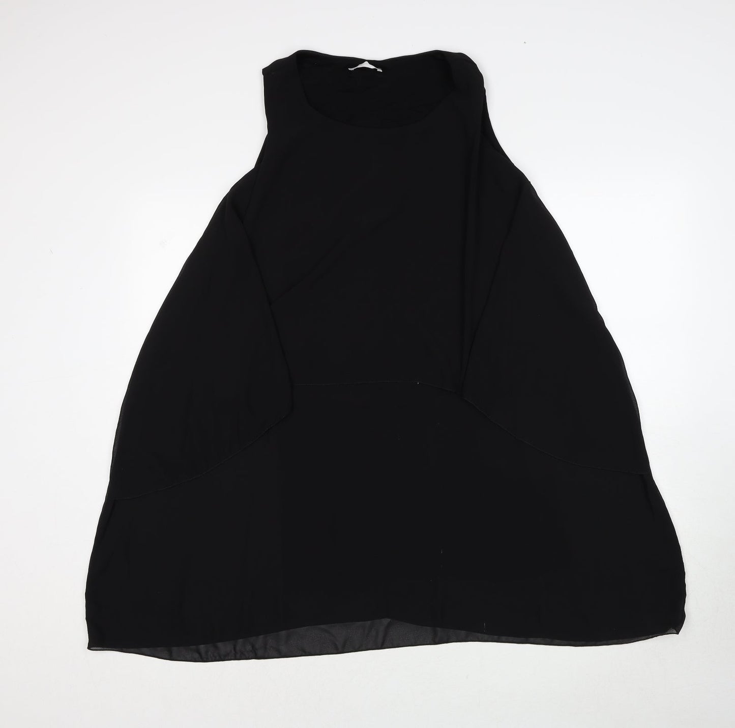 Made in Italy Womens Black Polyester Trapeze & Swing Size 10 Round Neck Pullover