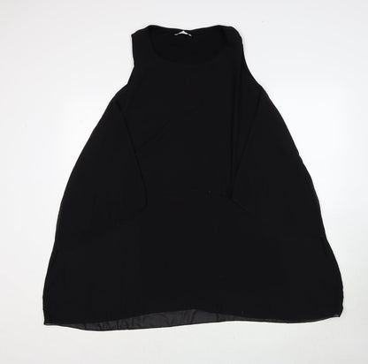 Made in Italy Womens Black Polyester Trapeze & Swing Size 10 Round Neck Pullover