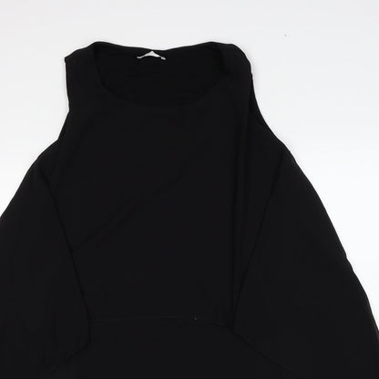 Made in Italy Womens Black Polyester Trapeze & Swing Size 10 Round Neck Pullover