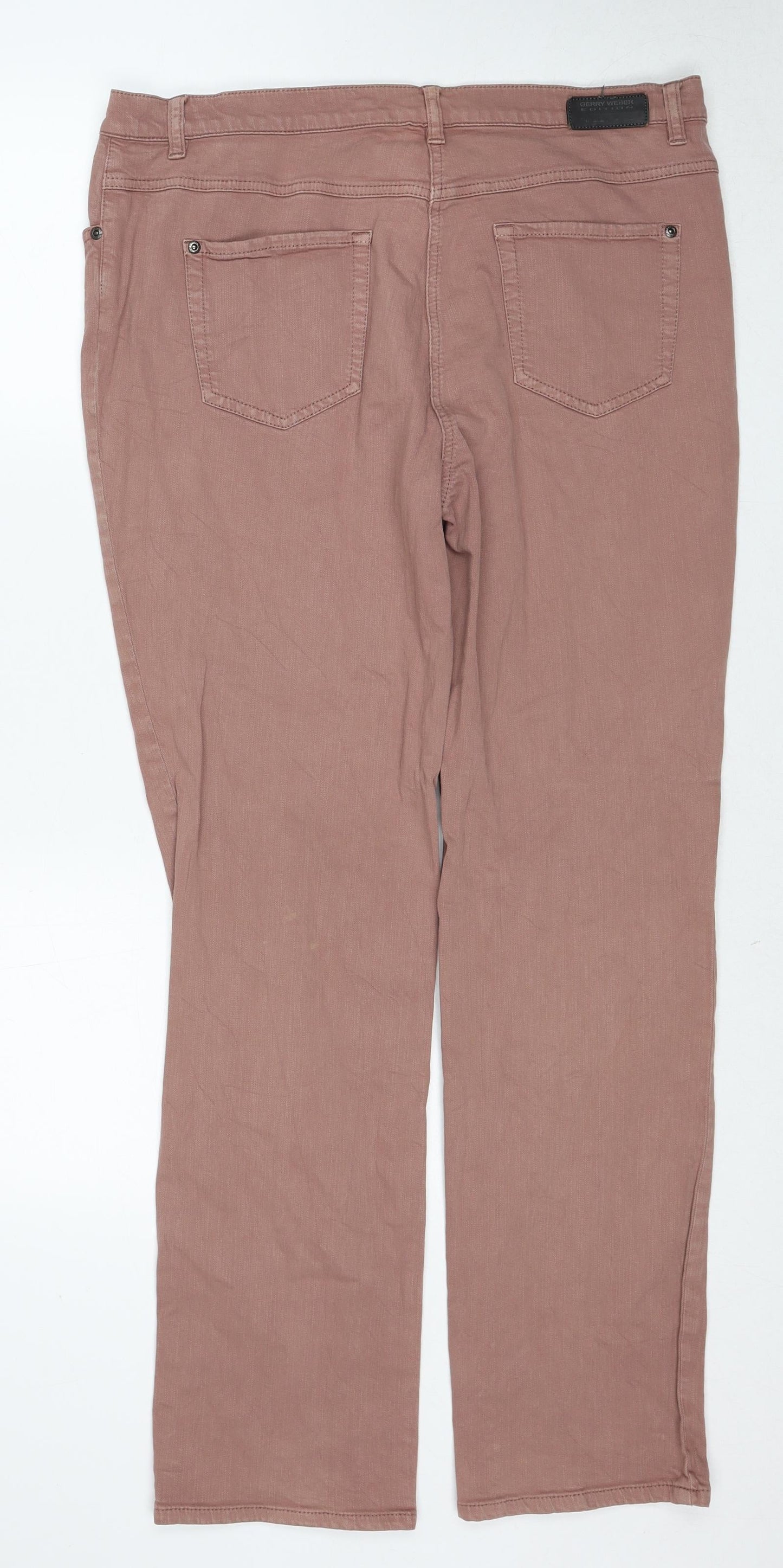 Gerry Weber Womens Pink Cotton Straight Jeans Size 20 Regular Zip