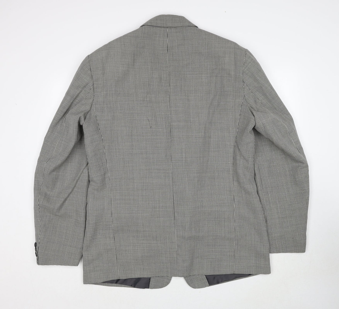 JP Careerwear Mens Grey Geometric Polyester Jacket Suit Jacket Size 44 Regular