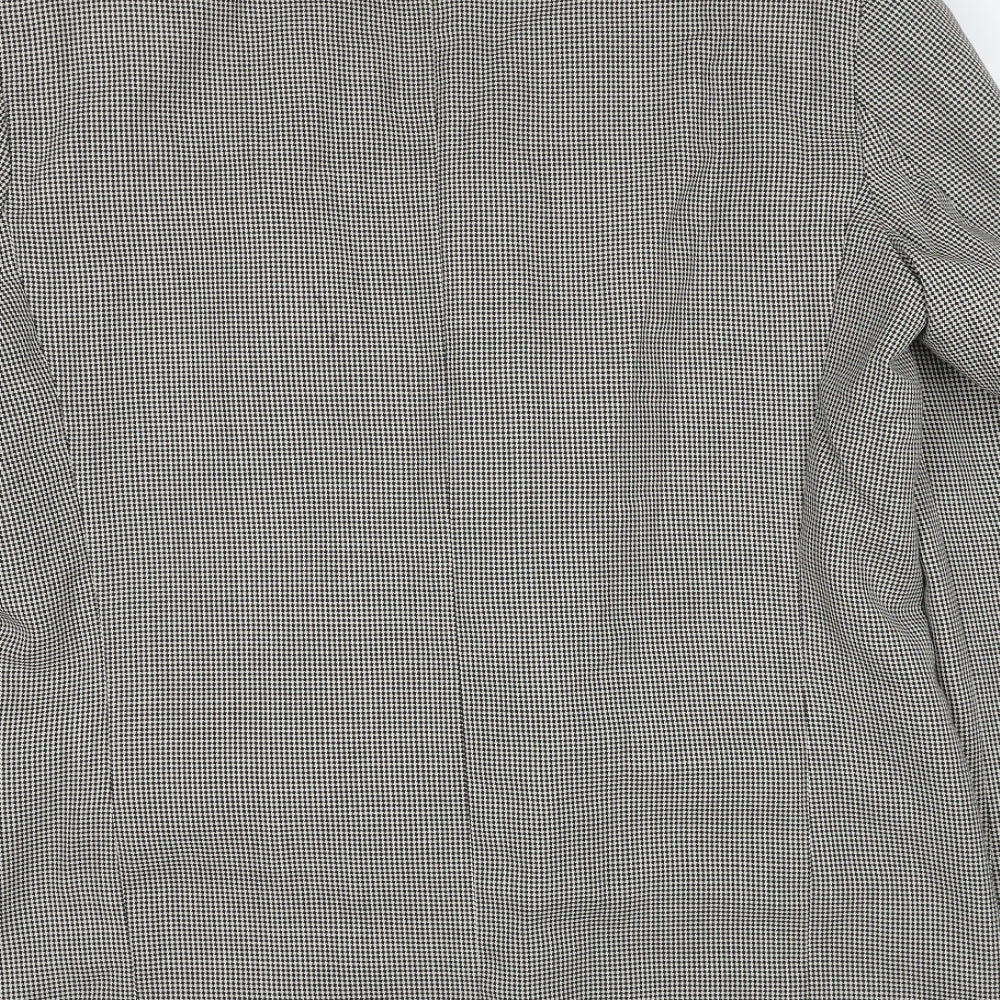 JP Careerwear Mens Grey Geometric Polyester Jacket Suit Jacket Size 44 Regular