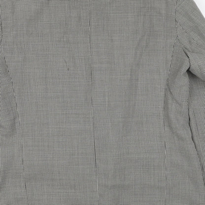 JP Careerwear Mens Grey Geometric Polyester Jacket Suit Jacket Size 44 Regular
