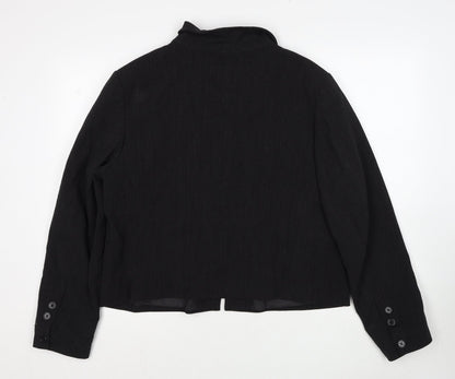 La Strada Womens Black Jacket Size 16 Zip