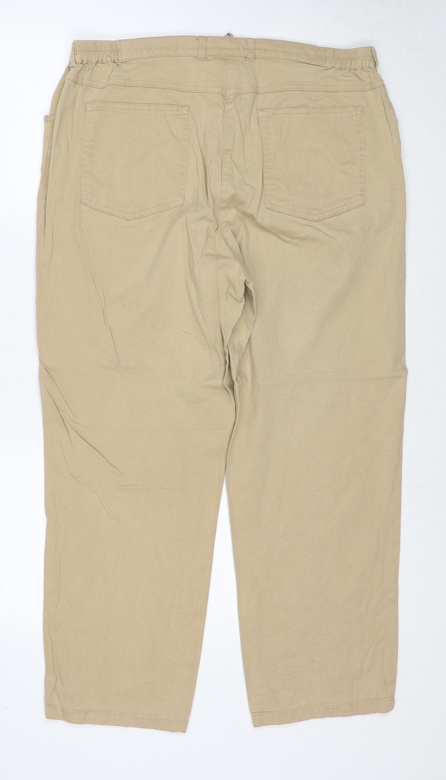 Atelier Womens Beige Cotton Straight Jeans Size 34 in Regular Zip