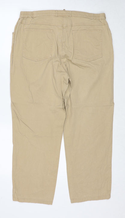 Atelier Womens Beige Cotton Straight Jeans Size 34 in Regular Zip