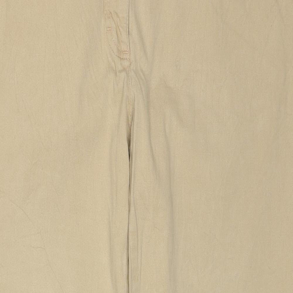 Atelier Womens Beige Cotton Straight Jeans Size 34 in Regular Zip