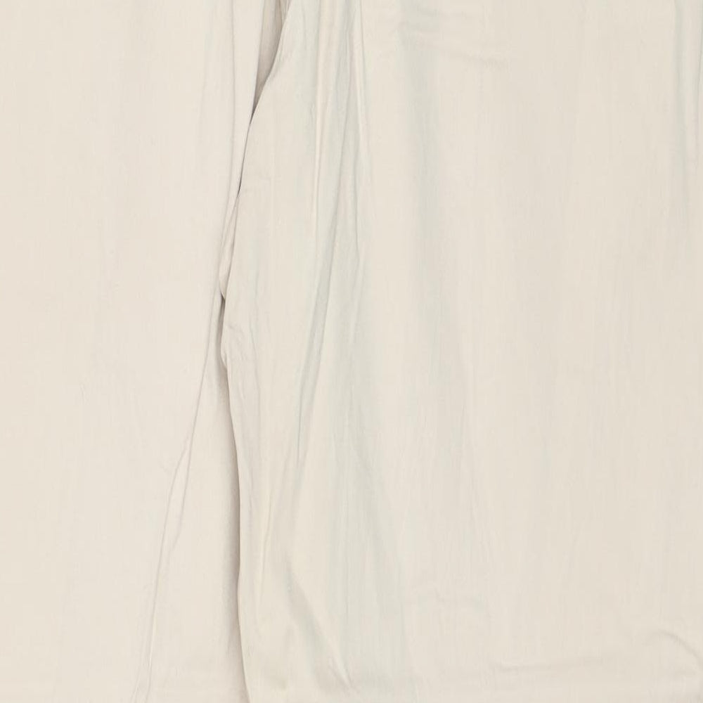 Pioneer Womens Beige Cotton Trousers Size 48 in L29 in Regular Zip