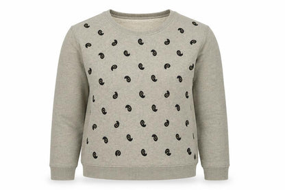 Maison Scotch Womens Beige Geometric Cotton Pullover Sweatshirt Size S Pullover