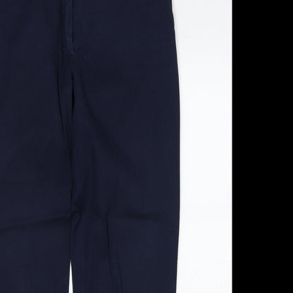 Domina Womens Blue Cotton Trousers Size 12 Regular Zip