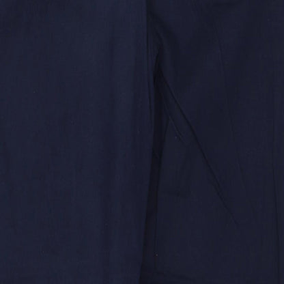 Domina Womens Blue Cotton Trousers Size 12 Regular Zip