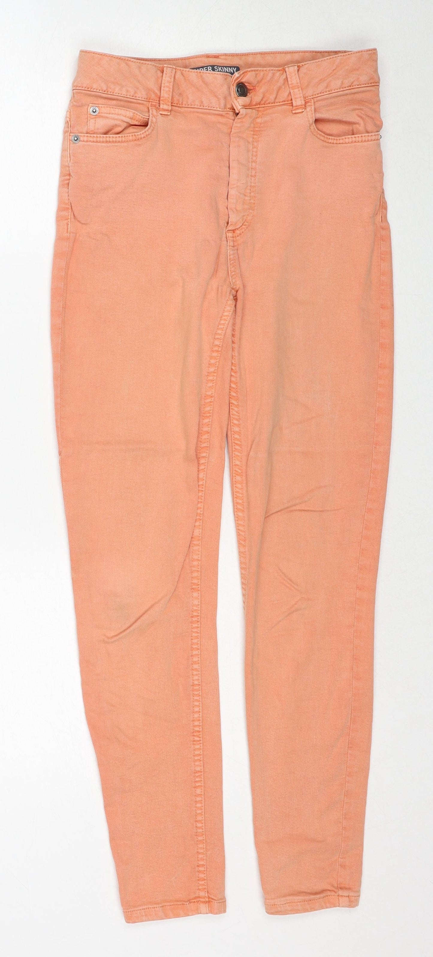 Womens UK Size 8 Marks and Spencer Regular Fit Skinny Orange Jeans