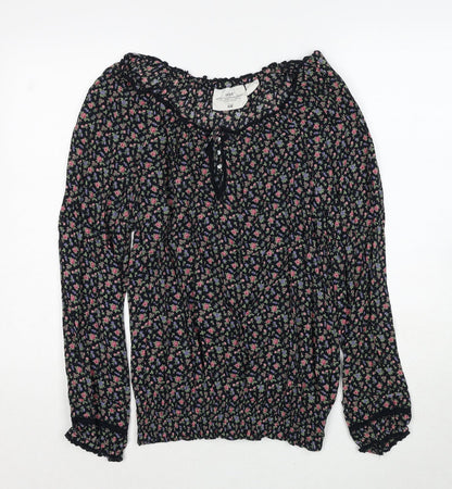 Womens UK Size 10 H&M Black Basic Blouse